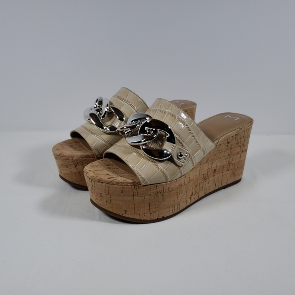 Marc Fisher Shoes - Marc Fisher Vaneda Platform Slide Sandal - Beige